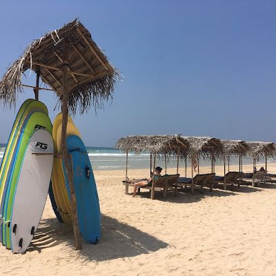 surfing or relaxing by the sea